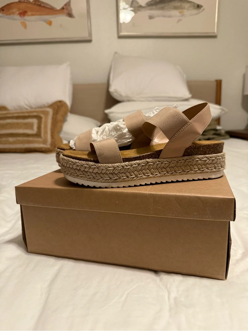 Steve Madden Taupe Espadrille Platform Sandals
